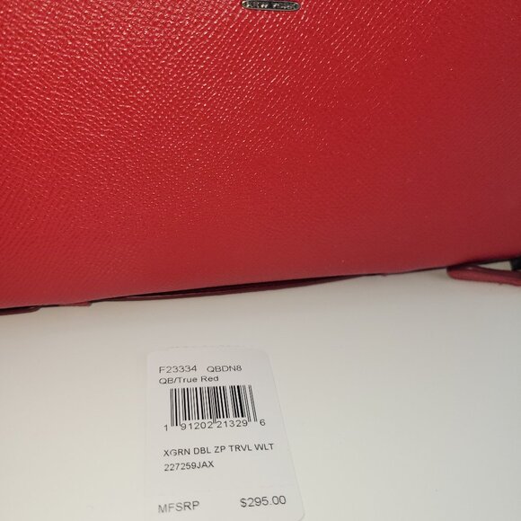 Coach Travel Wallet Double Zipper in Red - Picture 3 of 3